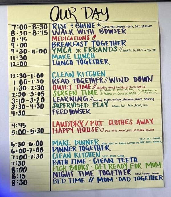Schedules are Helpful!